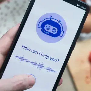 Stock image of a voice assistant app