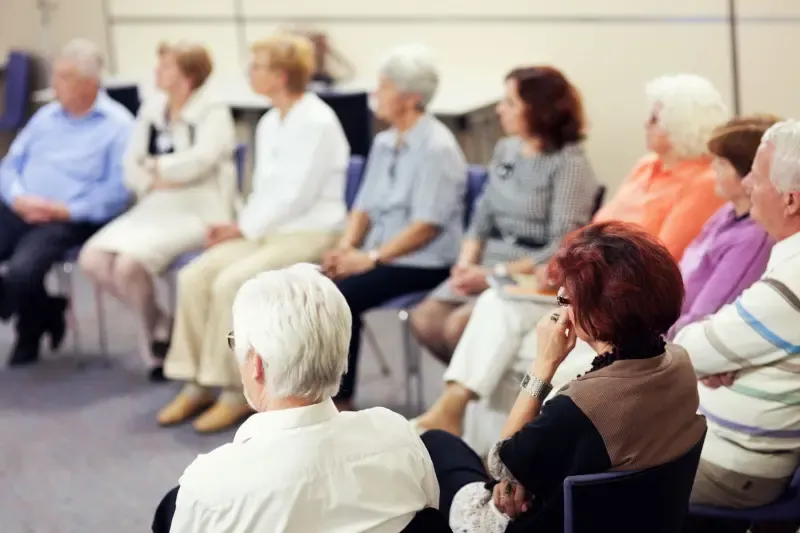 Group of mature adults in a gathering