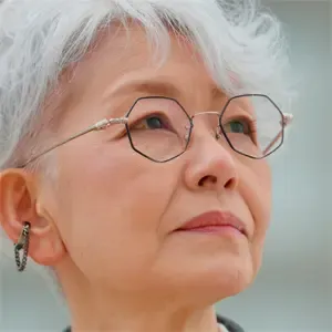 Mature woman with glasses