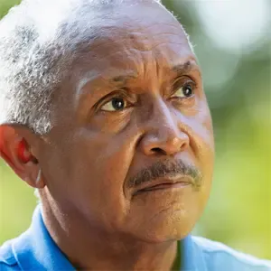 Mature man thinking
